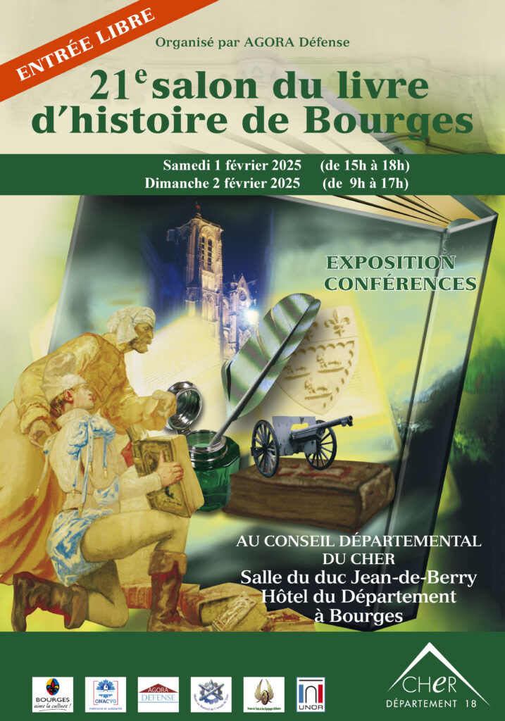 Affiche promotionnelle du salon du livre d'histoire à Bourges.